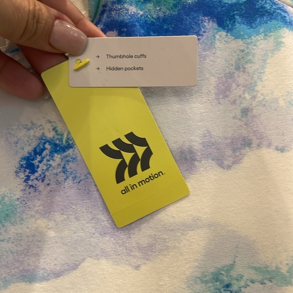 NWT All In Motion Women’s Teal Tie Dye Crewneck Pullover Sweatshirt Size SMALL - Picture 4 of 8